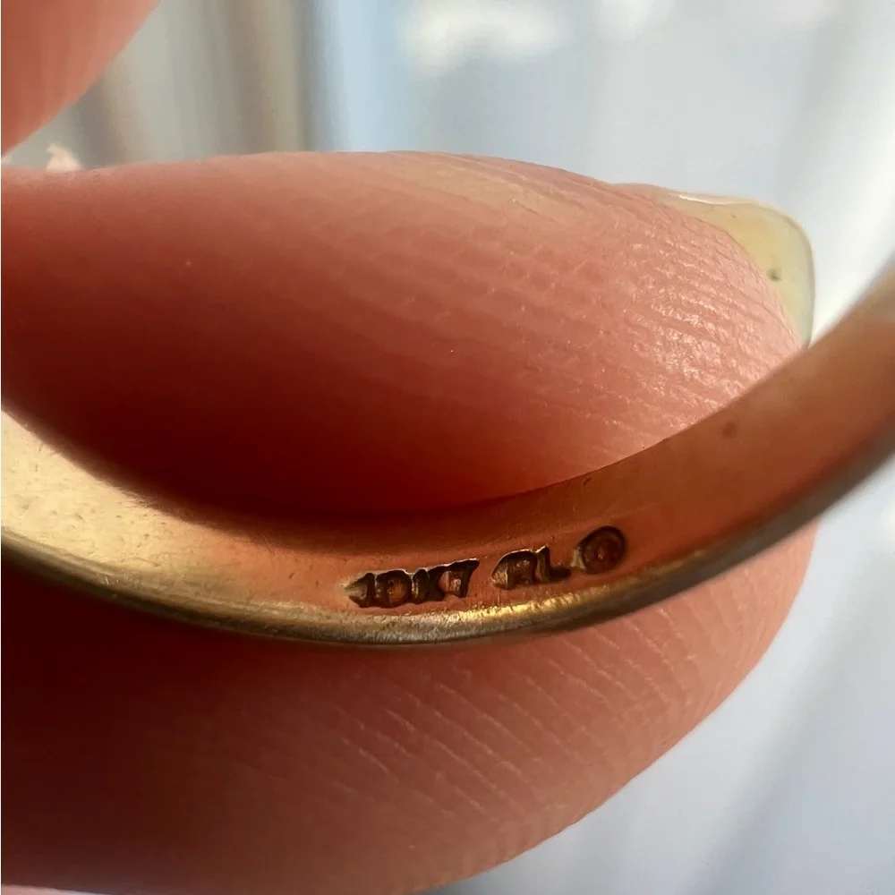 10k Gold ring with pink spinels and diamonds - Picture 8 of 16